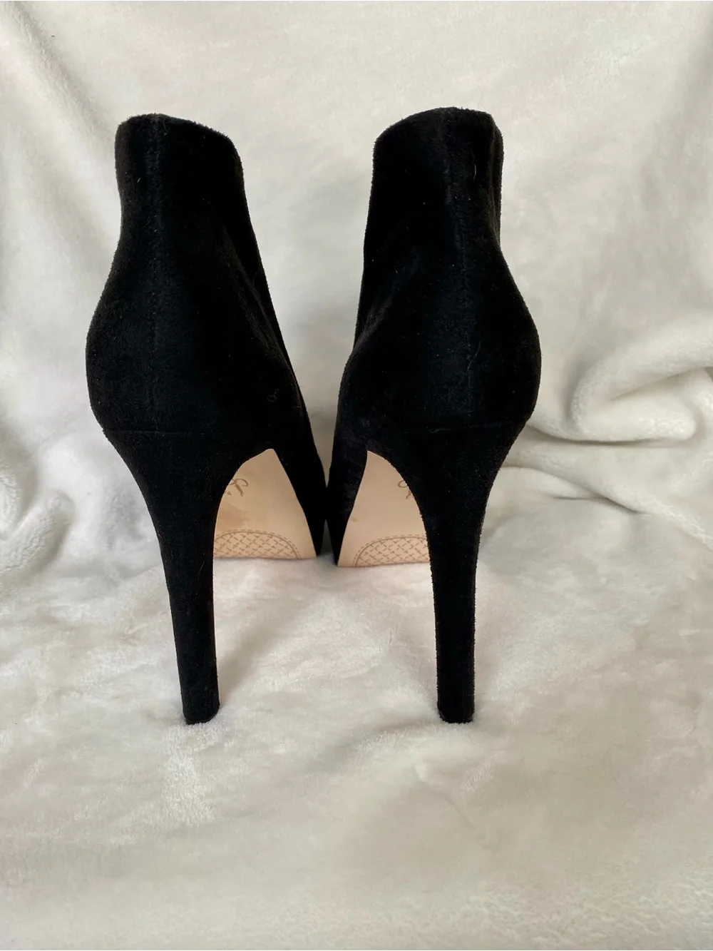 Jessica Simpson Black Suede Platform  Ankle Booties